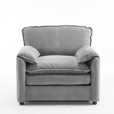 Maliang 38" Oversized Chenille Lounge Chair - Plush Reading Armchair with Thick Comfort Cushions, High Back Support & Wide Seat