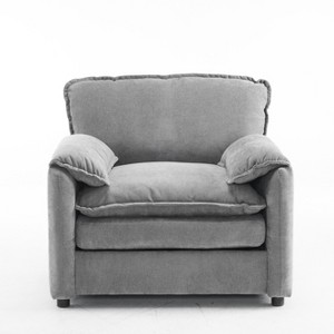 Maliang 38" Oversized Chenille Lounge Chair - Plush Reading Armchair with Thick Comfort Cushions, High Back Support & Wide Seat - 1 of 4