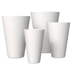 LeisureMod Pebble 4-Piece Fiberstone and MGO Clay Planter Set Tapered Round Planter Pot for Indoor and Outdoor - 1 of 4