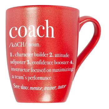 Elanze Designs Coach: Character Builder, Attitude Adjuster Crimson Red 10 ounce New Bone China Coffee Cup Mug
