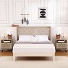 Homhougo Rattan Nightstand, Boho Wooden Night Stand with Drawers and Open Shelves, Bedside Table Sofa Side Table for Bedroom Living Room, Beige - 4 of 4