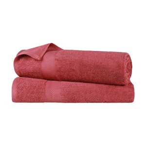 Modern Solid Classic Premium Luxury Cotton 2 Piece Bath Sheet Towel Set by Blue Nile Mills - 1 of 4