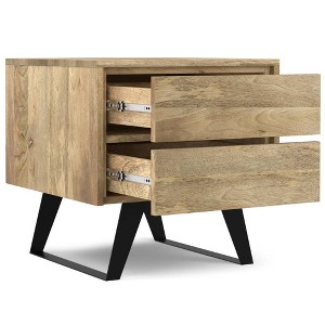 WyndenHall Mitchell Side Table Natural: Mango Wood, Modern Industrial Design, Metal Hardware, Storage Drawer - 1 of 4