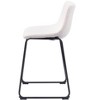 HomeRoots Set of Two 24" Ivory And Black Shearling And Steel Counter Height Bar Chairs - 4 of 4