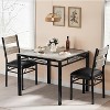 Dining Table Set for 2, Dining Table with 2 Upholstered Chairs, Wood 3-Piece Kitchen Dining Room Table Set - 3 of 4