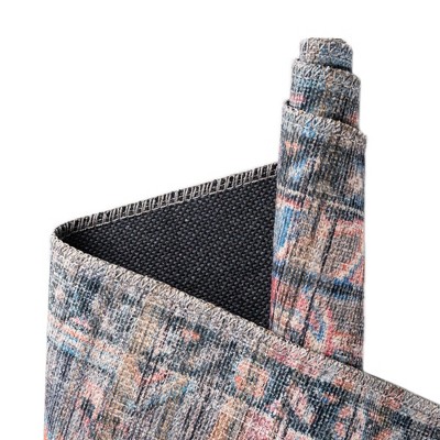 Nostalgia Gem Floral Flatweave Multicolor Synthetic Rug