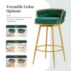 SKRAN  Bar Stools Set of 2, 31.5" Counter Height Bar Stools, With Backs And Gold Metal Frame, Rotatable, for Kitchen, Living Room, Pub,Green - 2 of 4