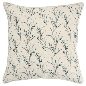 HomeRoots Teal Tiny Floral Buds Throw Pillow - 1 of 4
