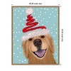 Amanti Art 23"x28" Christmas Retriever Spring Santa Hat Fab Funky Framed Canvas Wall Art - 4 of 4