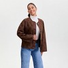 Women's Quilted Bomber Jacket - A New Day™ Brown - 3 of 4