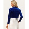 INSPIRE CHIC Women's Velvet Long Sleeve Shawl Neck Open Front Cropped Bolero Cardigan - 3 of 4