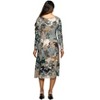 24seven Comfort Apparel Maternity Long Sleeve Midi Dress in Teal Paisley Floral Print - 3 of 3