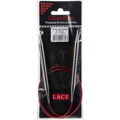 ChiaoGoo Red Lace Stainless Circular Knitting Needles 32"-Size 11/8mm