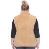 Plus Size Zip up High Pile Fleece vest -White Mark - 3 of 4