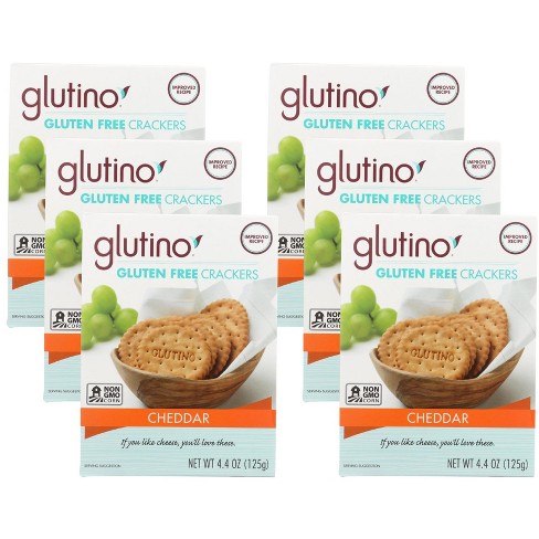 Glutino Gluten-Free Cheddar Crackers - Case of 6/4.4 oz