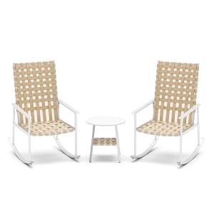LAUSAINT HOME 3-Piece Outdoor Rocking Chair Set with High-Back - 1 of 4