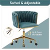 360° Swivel Velvet Vanity Chair with Wheels and Hand Woven Backrest - 4 of 4