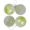 Northlight Snowflakes Shiny Glass Ball Christmas Ornaments - 3" (80mm) - Green and White  - 4ct - 3 of 4