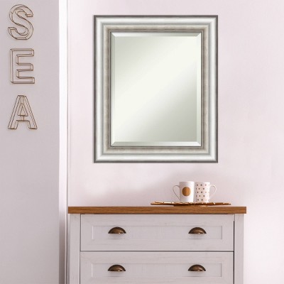 Rectangular Silver Beveled Bathroom Vanity Wall Mirror