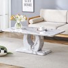 NicBex Modern Texture Sticker-Patterned Coffee Table with O-Shaped Base,Minimalist Tea Table,Center Table for Living Room - 2 of 4