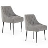 DYHOME Modern Dining Chairs Set of 2, Mid Century Kitchen Dining Chairs with 5.12” Cushions, Upholstered Dining Chairs with Back Pull Rod - 2 of 4