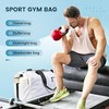 MaseiKar Lightweight Gym Bag for Women Man,Water Resistant Duffle Bag for Travel with Wet Pocket,Wear resistant Weekender Overnight Duffel Bag,White - 3 of 4