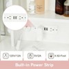 LED Vanity Desk with Mirror & USB Charging Station, 4 Drawers + 3-Tier Shelves, 3-Color Adjustable Lighting, Modern  Dressing Table for Bedroom - 2 of 4