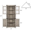 Jojoka Farmhouse Corner Cabinet,Tall Corner Storage with Glass Door & Adjustable Shelves for Living Room - 2 of 4