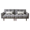 Multifunctional Futon Sofa Bed, With Wooden Legs, 2 Pillows, Convertible Upholstered Guest Sleeper, Adjustable Couch Sleeper - 4 of 4