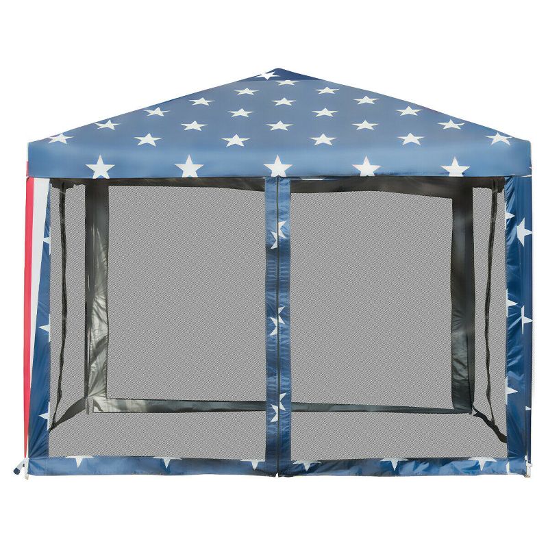 Tangkula 10' x 10' Outdoor Pop-up Canopy Tent w/ Mesh Sidewalls Carrying Bag, 4 of 8