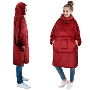 PAVILIA Wearable Blanket Hoodie Women Men, Oversized Sweatshirt Hooded Sweater, Fleece Soft Cozy Warm Plush Gift Ideas - 1 of 4