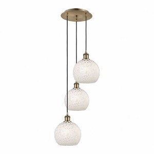 White Mouchette - 3 Light Cord Hung Multi Pendant In Modern Style-36 Inches Tall and 14.5 Inches Wide - 1 of 1