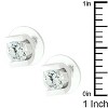 Slickblue Women’s Brilliant Cubic Zirconia Earrings, Rhodium Plated with Clear Round Stones, 1.2 Carat, Disc Post Back - 3 of 3