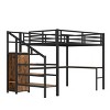Sapphtopaz Loft Bed with L-Shaped Desk & USB,Metal Loft Bed with Wardrobe & Adjustable Shelf for Adults Teens Bed Frame for Bedroom - 4 of 4