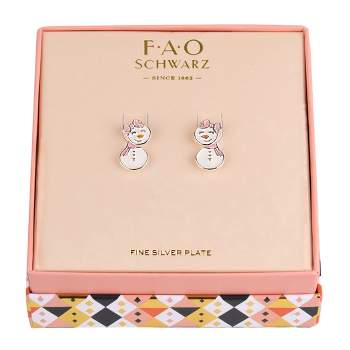 FAO Schwarz Holiday Snowgirl Front to Back Earrings