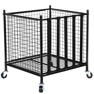 VEVOR Rolling Sports Ball Storage Cart, Lockable Basketball Cage with Elastic Straps, Sport Equipment Holder Organizer for Indoor Outdoor - 1 of 4