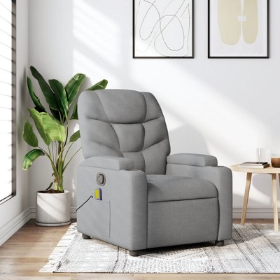 VidaXL Massage Recliner Chair Light Gray Fabric