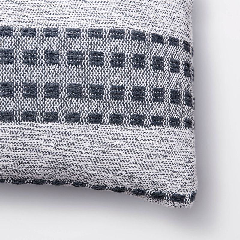Bed Lumbar Woven Texture Stripe Decorative Throw Pillow Slate Blue - Threshold&#8482; designed with Studio McGee, 3 of 5