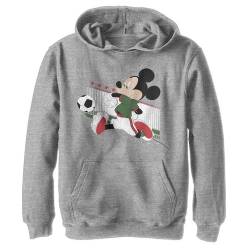 Boy s Disney Mickey Mouse Soccer Mexico Pull Over Hoodie Athletic Heather Medium Target