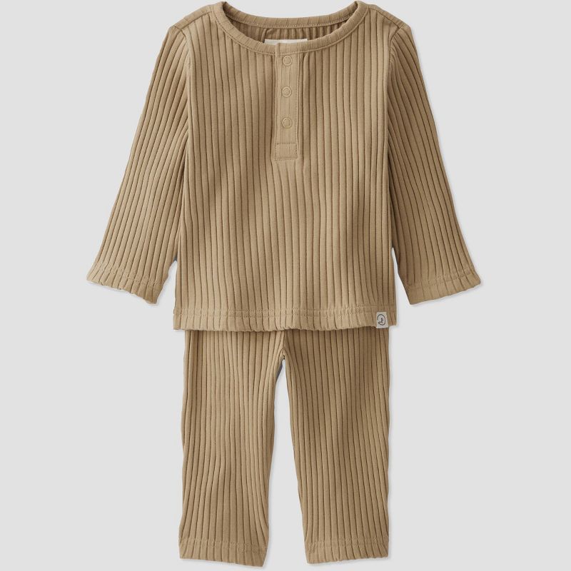 Little Planet by Carter’s Baby 2pc Ribbed Top and Bottom Set - Yellow, 1 of 7