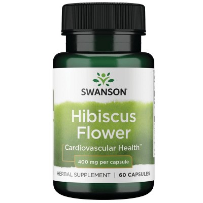 Swanson Herbal Supplements Hibiscus Flower 400 mg 60 Caps.