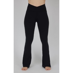Yogalicious Womens Lux Trendsetter Asymmetrical Crossover V-Back Waist Flared Leg Pant - 1 of 3
