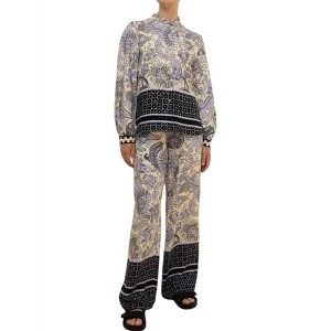 Women's Border Print Wide Leg Pants - IMPREVU - 1 of 3