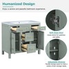 36 inch bathroom storage cabinet vanity with resin integrated sink -4 drawers, 2 doors - 3 of 4
