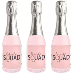 Big Dot of Happiness Bride Squad - Mini Wine & Champagne Bottle Label Stickers - Rose Gold Bridal Shower or Bachelorette Party Favor Gift - Set of 16