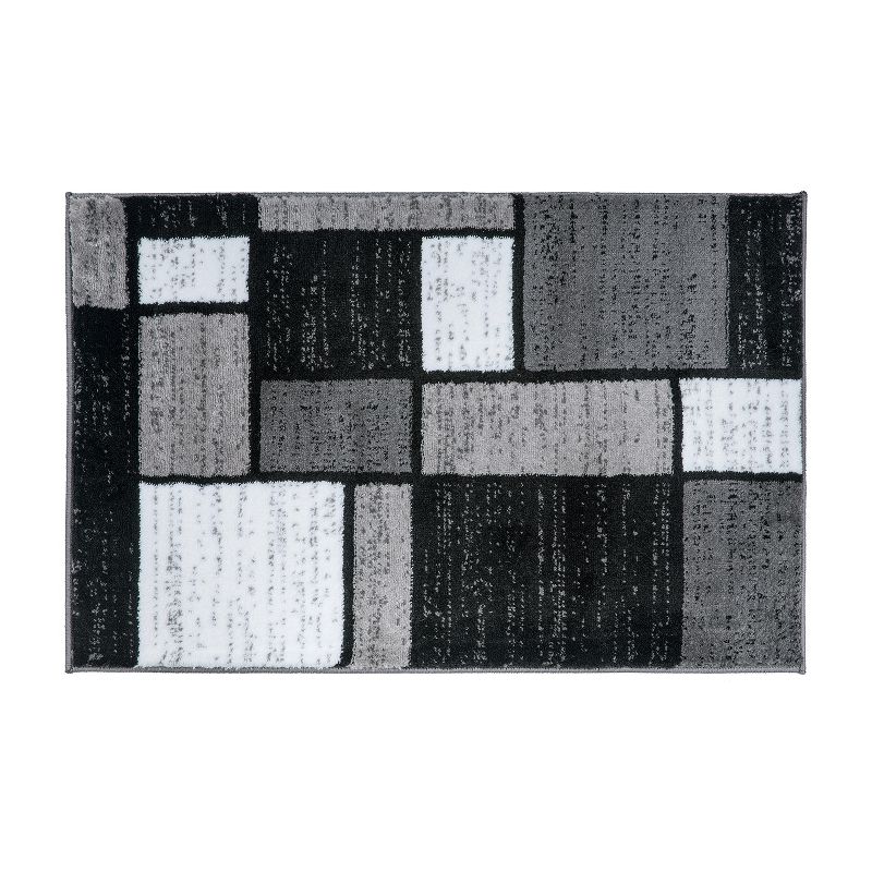 World Rug Gallery Contemporary Modern Boxed Color Block Area Rug, 1 of 7
