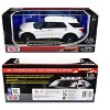 2022 Ford Police Interceptor Utility Unmarked Slick-Top White 1/24 Diecast Model Car by Motormax - 3 of 3
