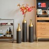 NicBex Modern Floor Vases Set of 3, Glazed Metal Large Vase for Dried Flowers, Vintage Standing Vase for Pampas Grass Wicker - 3 of 4