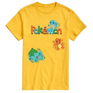 Men's - Pokémon - Bulbasaur, Charmander, Squirtle Short Sleeve Graphic T-Shirt - 1 of 4