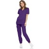 MediChic Womens 8-Pocket Scrubs Set- Mock Neck with 4-Pocket Jogger Scrub Pants - 2 of 4